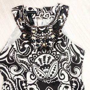 Women’s Beaded Brown & White Dress Size 2